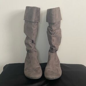 Gray Slouchy Boots